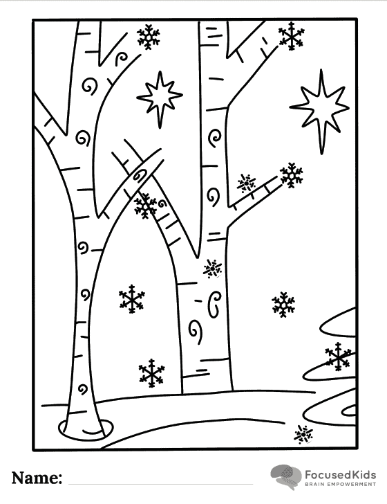 FocusedKids Coloring Page Download: Trees